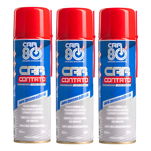 Kit 3 Limpa Contato Elétrico Spray Para Eletrônicos Car80