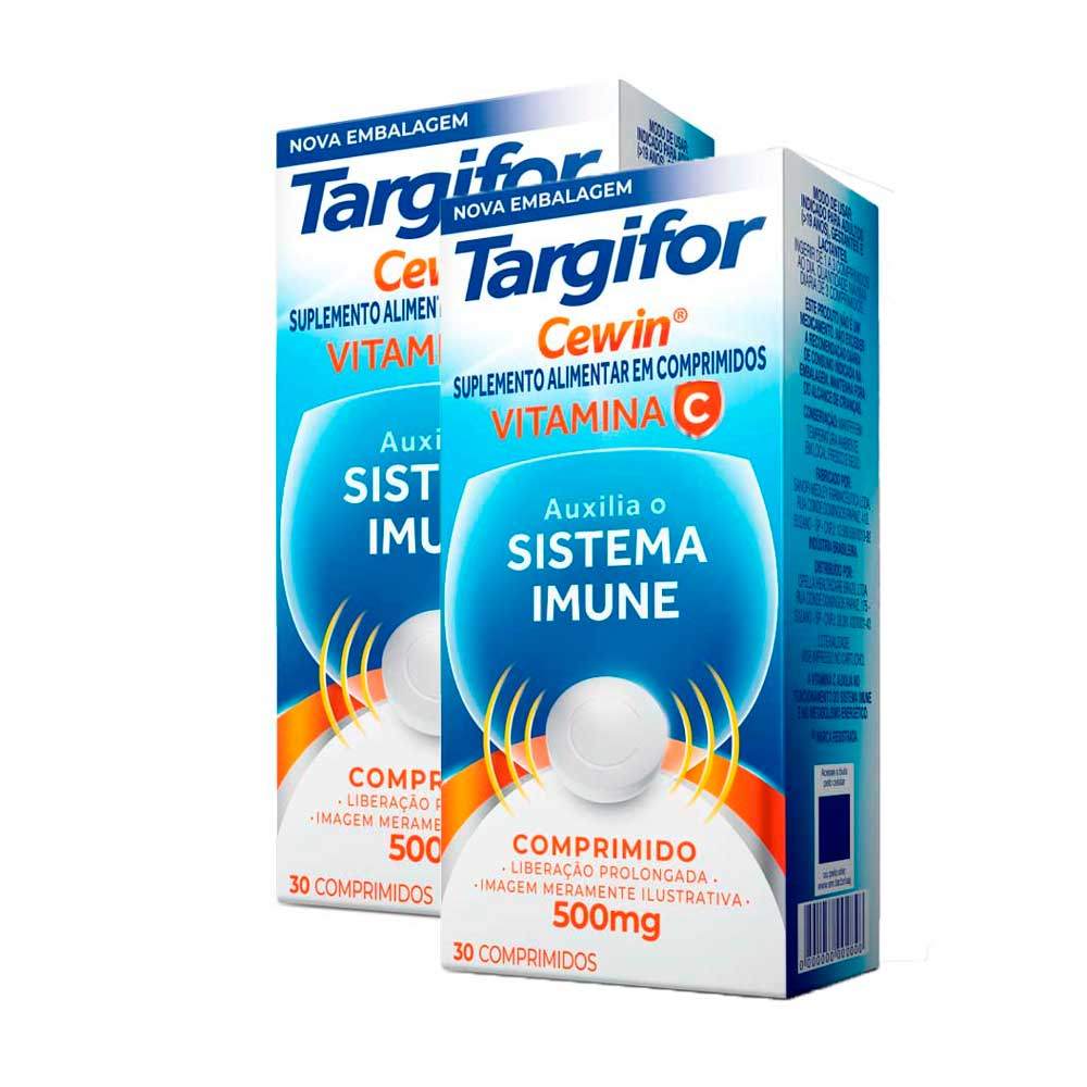 Kit 2 Vitamina C Targifor Cewin 500mg 30 Comprimidos de Liberação Prolongada em Oferta na Shopee