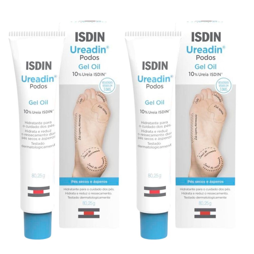 Kit 2 Ureadin Podos Gel Oil Hidratante Isdin Foot Care Repara e Hidrata 80,25g em Oferta na Shopee