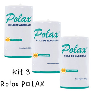 Kit Algodão Hidrofilo 500g 3 Rolos  Multiuso Higiene Hospitalar Antissepsia Polax em Oferta na Shopee
