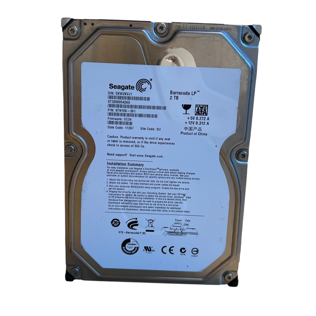 Disco Rigido Interno Hd 2tb St32000dm524as Barracuda Prata /branco