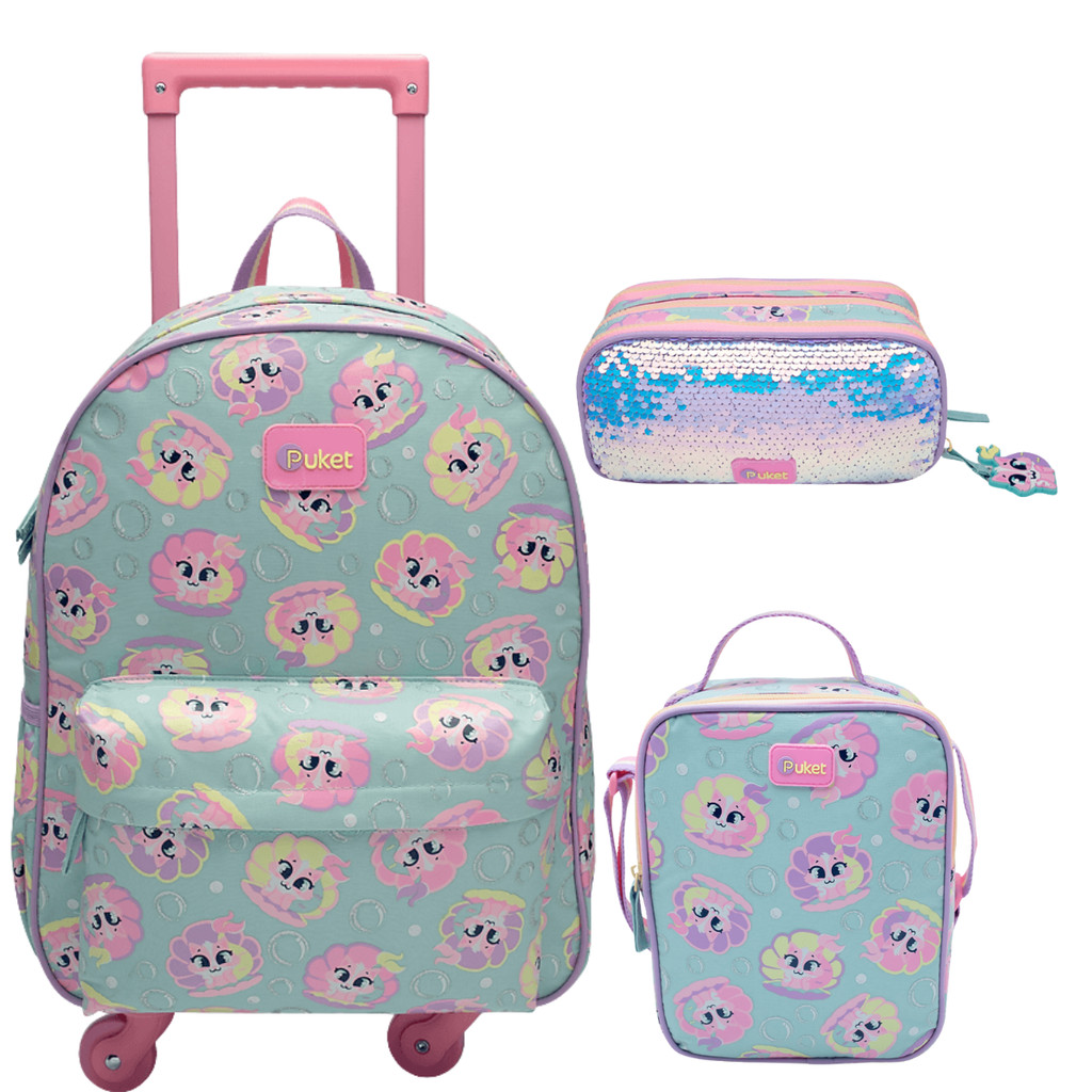 Kit Escolar Mochila 360° + Lancheira + Estojo Pequeno-Puket