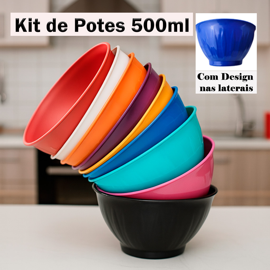 Kit de 30 á 100 Potes Cumbuca 500ml Para Sobremesa Petisco Caldos Gelatinas Açaí Porções Sorvetes