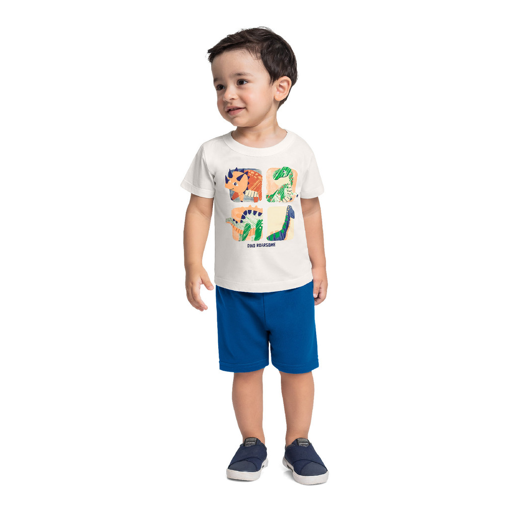 Conjunto Camiseta Dino Bermuda Bee Loop em Oferta na Shopee