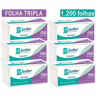 Papel Interfolha Folha Tripla Inovatta Super Macia C/ 1200 folhas - Santher em Oferta na Shopee