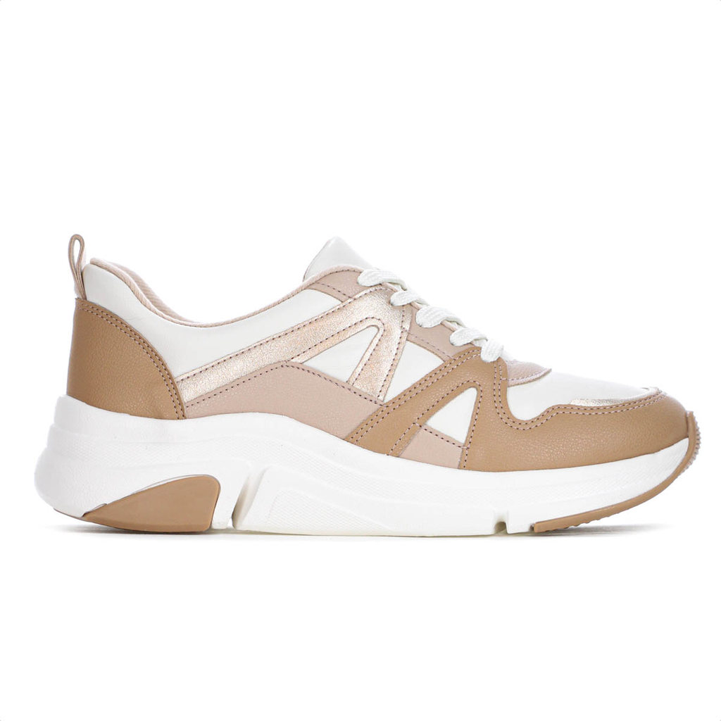 Tênis Modare Napa Suprema Off White Rose e Marrom - Feminino