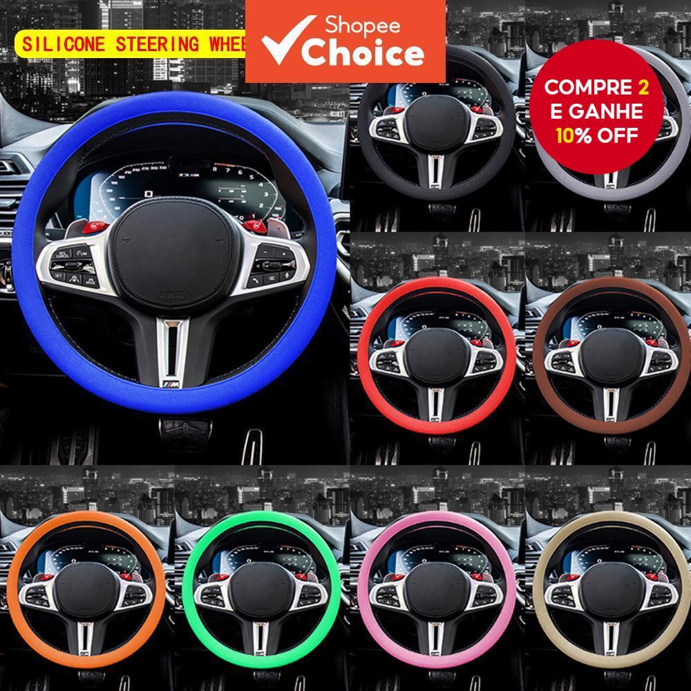 Capa de Silicone Elástica Multicor para Volante de Carro Verão Universal