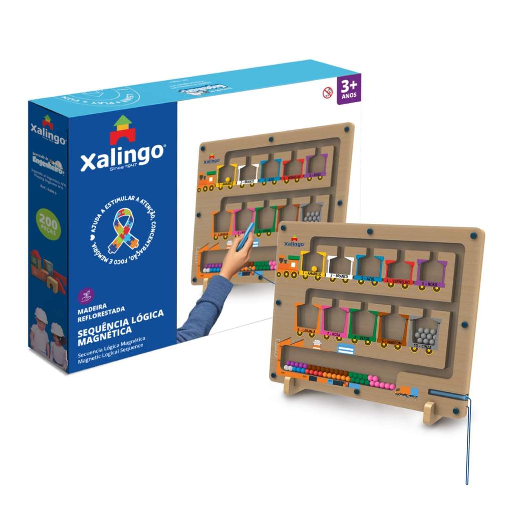 Brinquedo Educativo Sequência Lógica Magnética 57 Peças Xalingo - 12343 em Oferta na Shopee