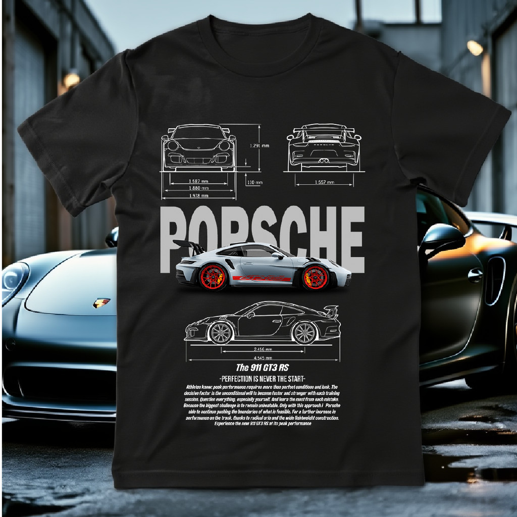 Camiseta Carro Turbo 911 Porsche Unissex Oversized Regular Premium Estampado Grande Turbo