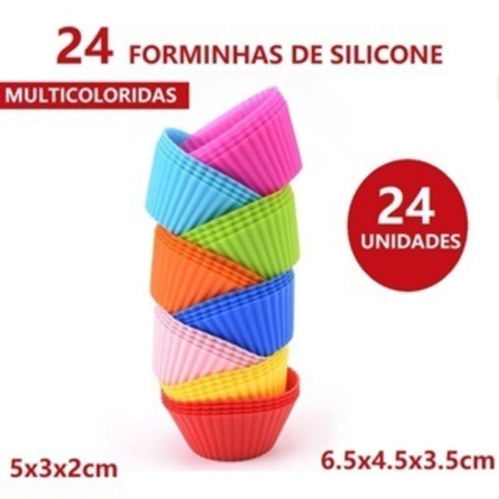 OFERTA Forminhas 24 Un Redonda 6.5x4.5x3.5cm Silicone Ou 5x3x2cm 12 Un Brigadeiro Torta BolO