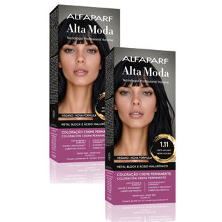 Kit 2 Tintura Creme Altamoda Alfaparf Ouro Negro 1.11 Kit em Oferta na Shopee