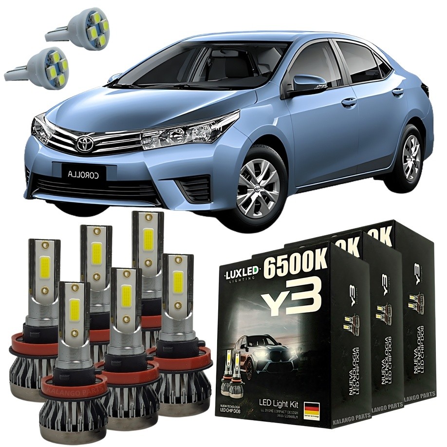 Kit Lâmpadas Super Led Y3 Toyota Corolla 2015 A 2017 + T10