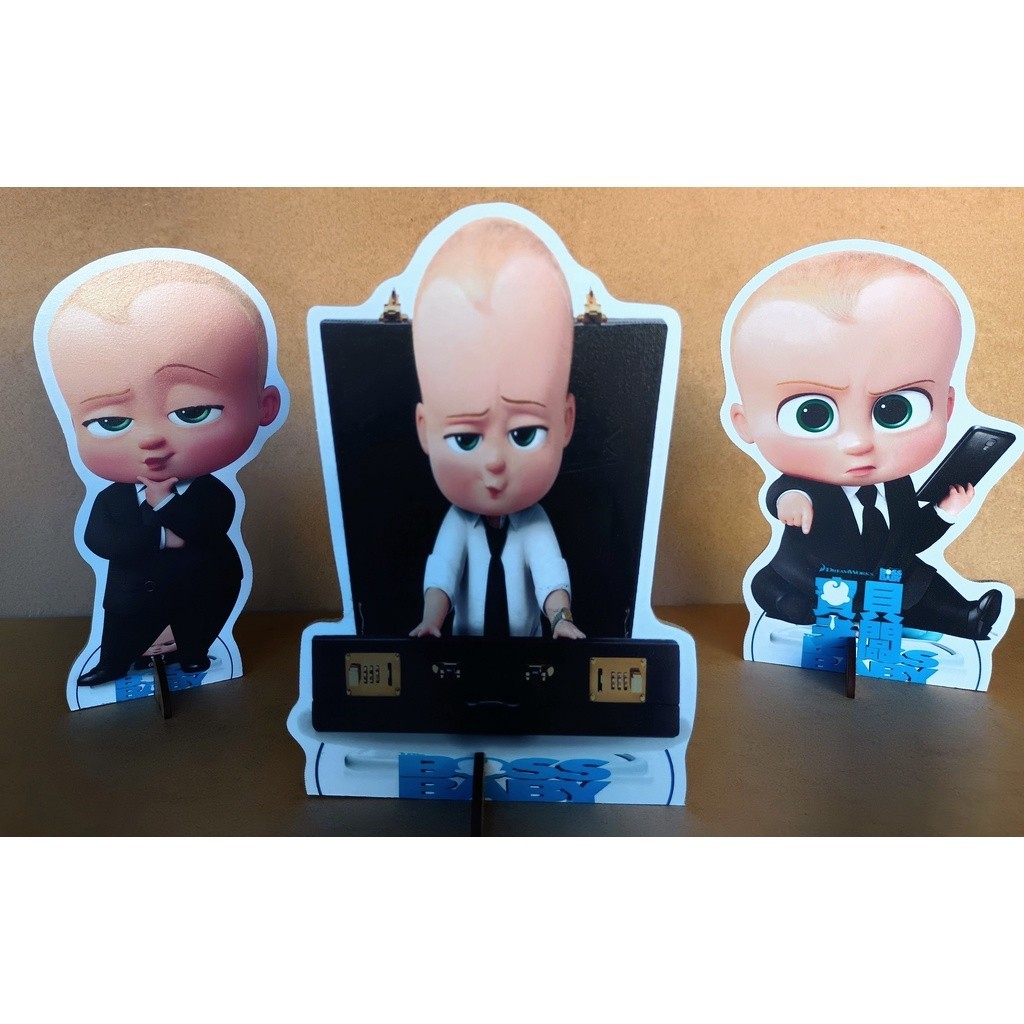 Kit 3 Display de mesa Poderoso Chefinho de 20 cm, decoração de festa totem em MDF