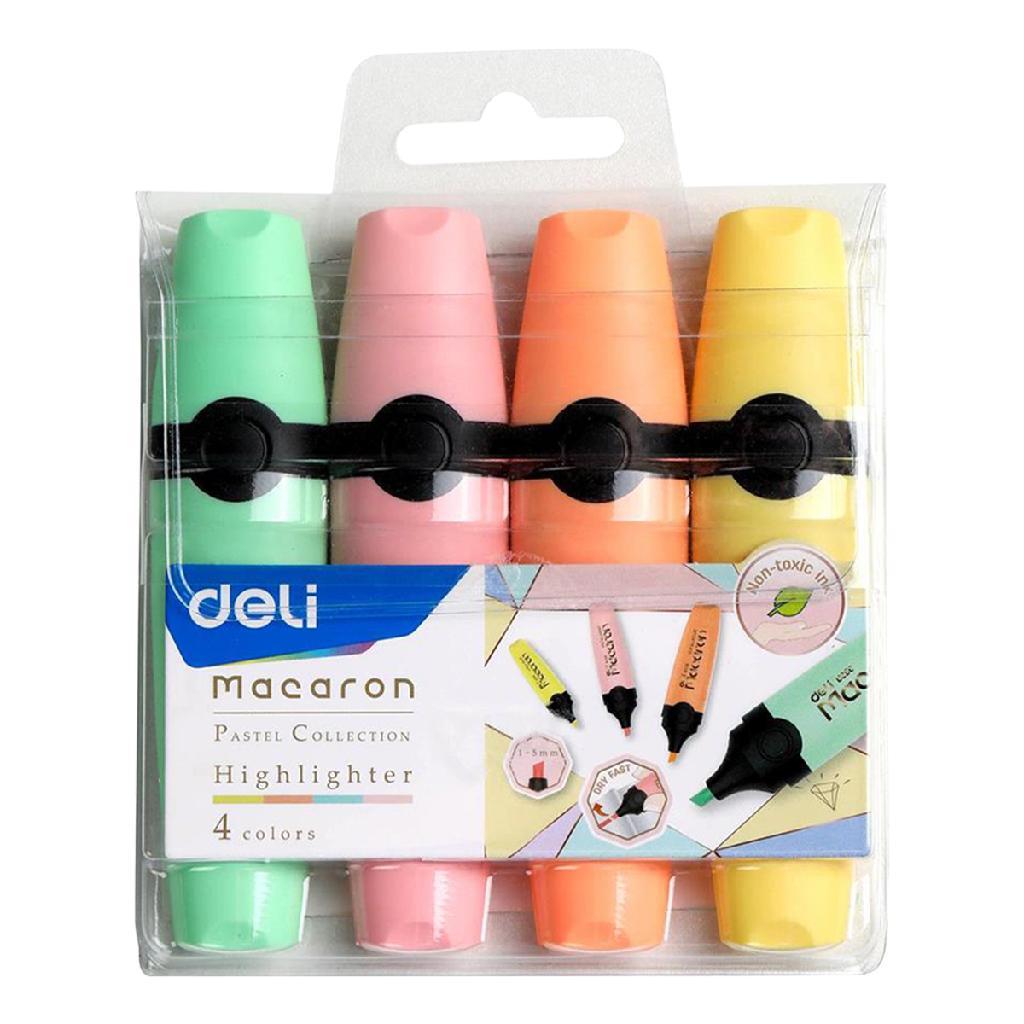 Marca texto tons pastéis macaron ponta cinzel kit 4 cores para bullet journal