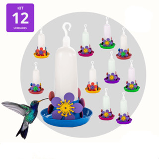 Kit 12 Bebedouro Para Beija Flor Colibre Passaros Aves Leitoso 100ml em Oferta na Shopee