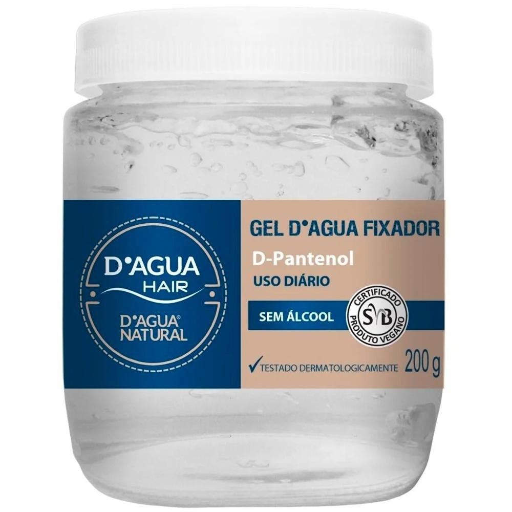 Gel Fixador Dagua Natural Hair 200g Provitamina B5 D-Pantenol Sem Álcool Uso Diário