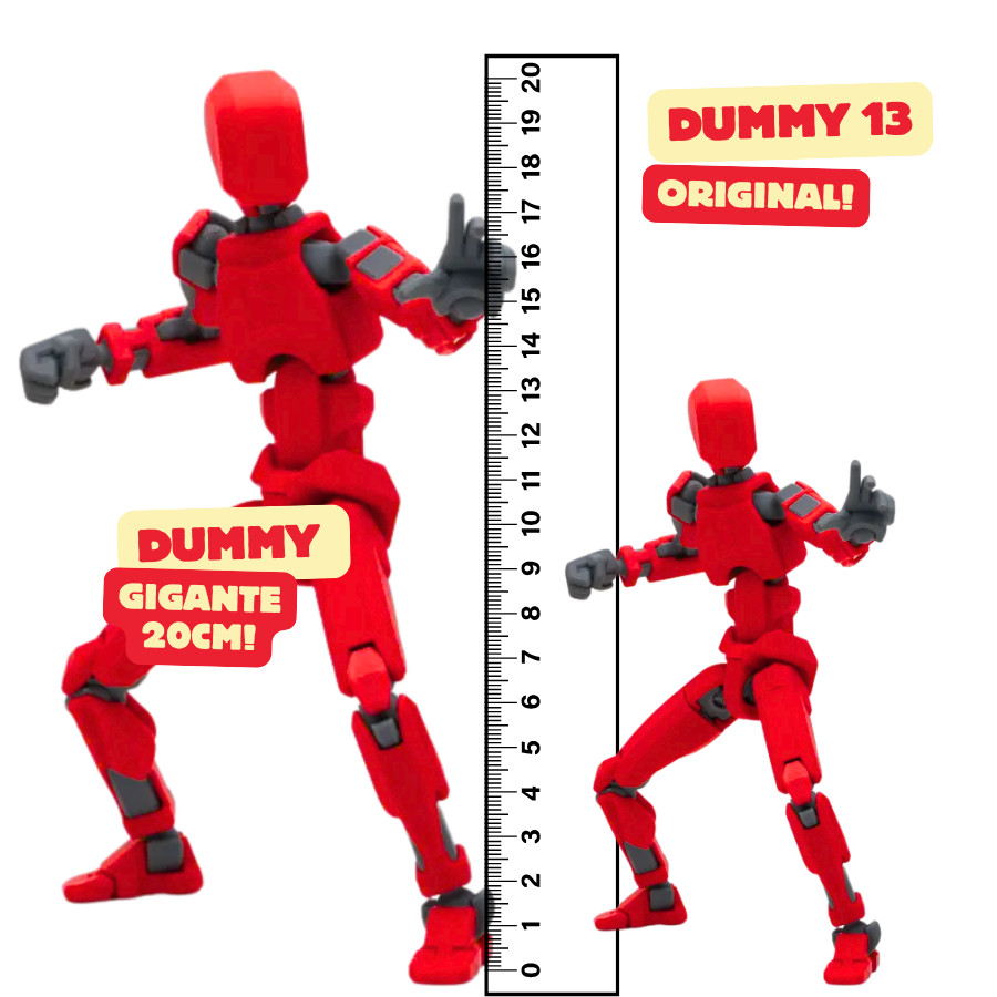 Boneco dummy 13 articulado GRANDE ou ORIGINAL boneco VERMELHO em Oferta na Shopee