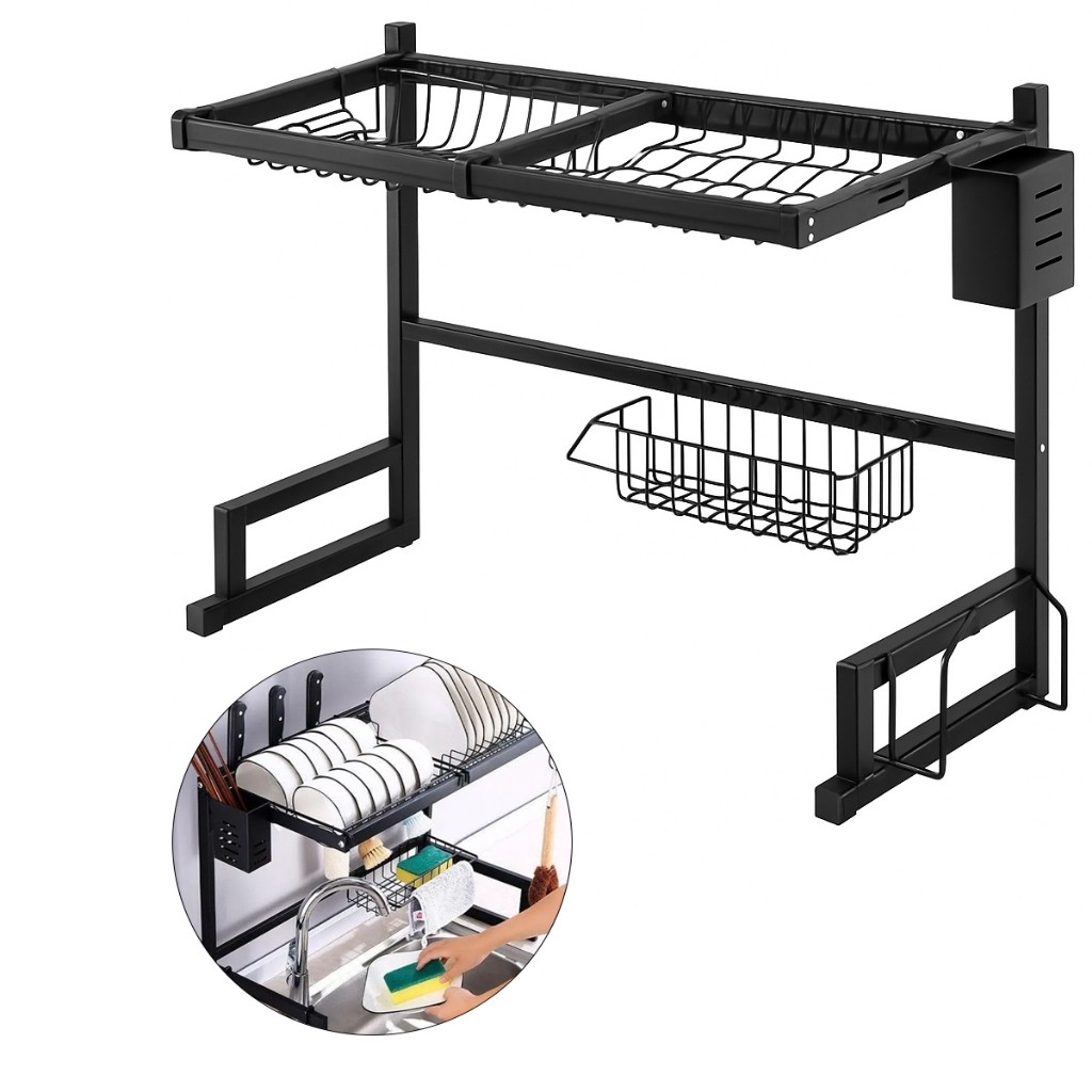 Escorredor De Pratos De Parede Tubo Ajustável 1 Andar 85cm