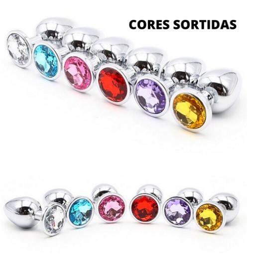Plug Anal Inox Tamanho P com Joia Decorativa Estimulador Erótico Conforto Dilatador Adulto Aço Polido Qualidade Premium
