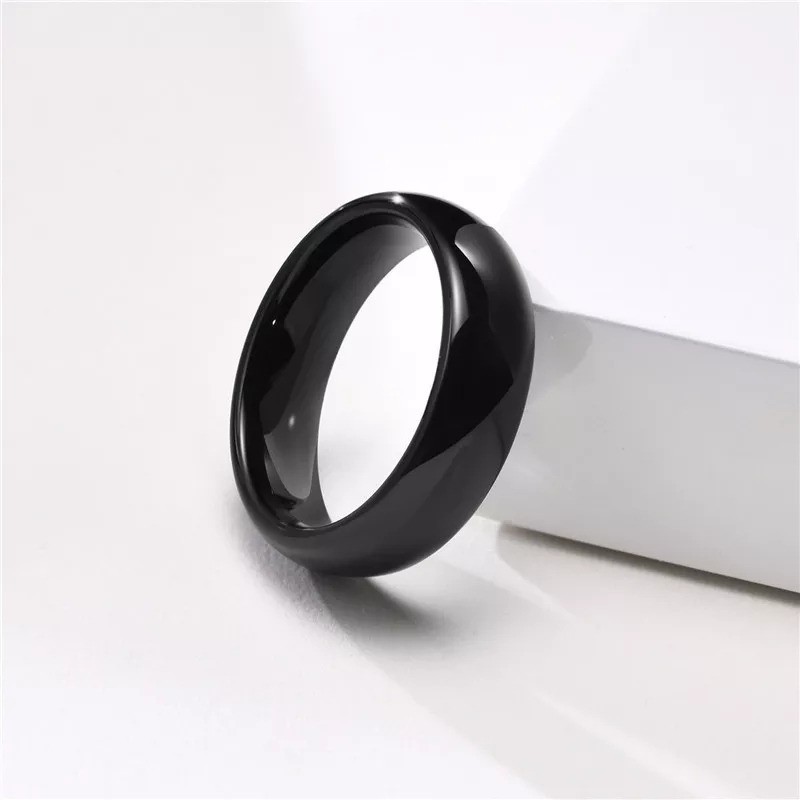 Anel Preto Tucum Unissex Black 6mm N-31/32