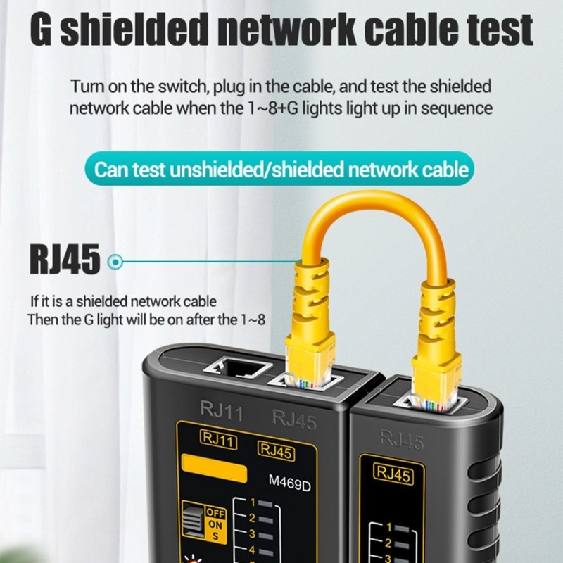 KIN Portátil M469D Testador De Cabo De Rede RJ45 RJ11 LAN Ferramenta De Teste De Linha Telefônica Reparo De Análise