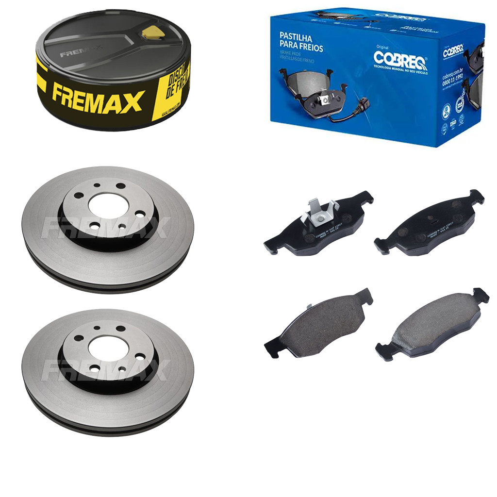 Kit Disco Freio Ventilado + Jogo Pastilha Cronos 1.3 2018 ate 2021 FREMAX / COBREQ em Oferta na Shopee