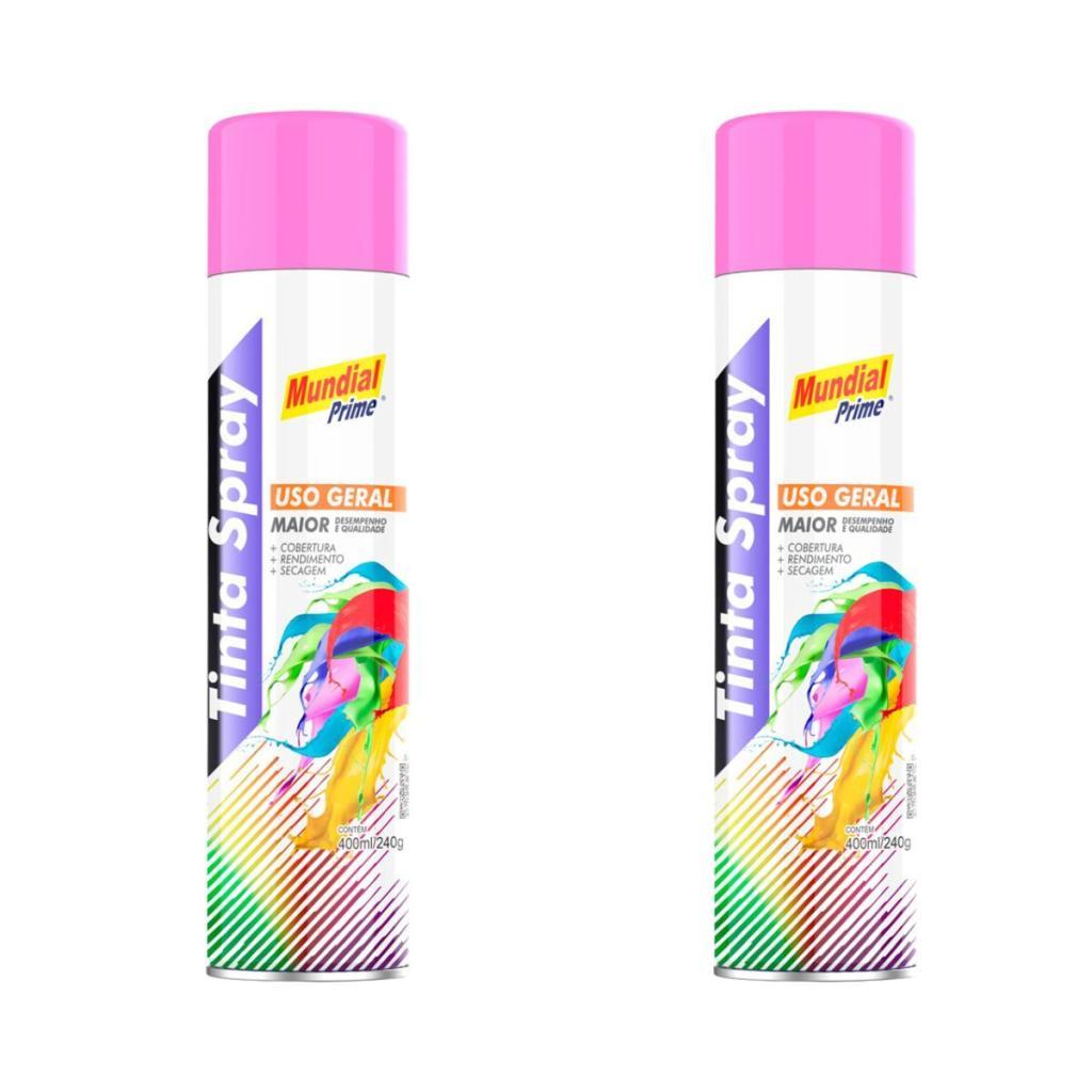 Kit 2 Tinta Spray Mundial Prime Rosa - 400ML em Oferta na Shopee