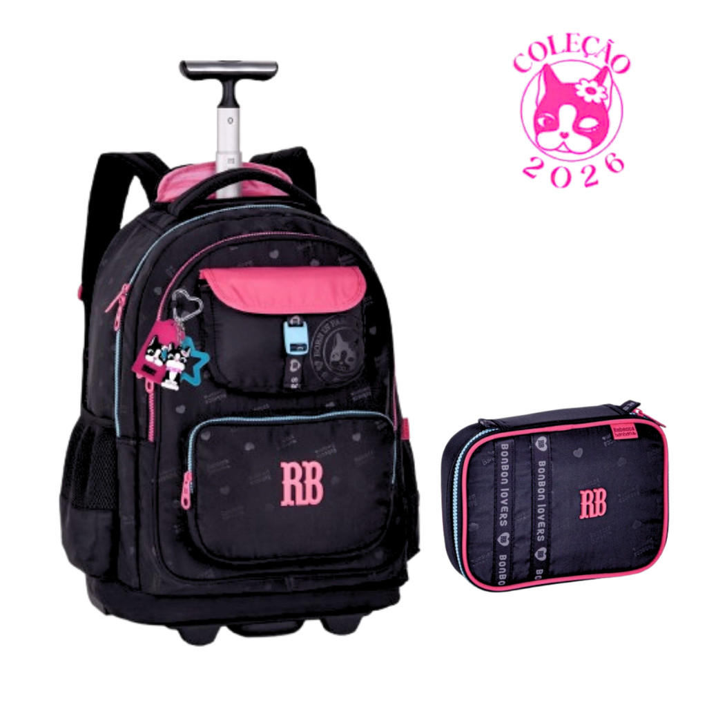 Kit Mochila de Rodinhas com Estojo Rebecca Bonbon Urban Mix em Oferta na Shopee