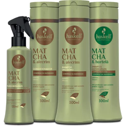 Kit Haskell Matcha & Alecrim Tratamento anteoleosidade para cabelos oleosos |4 itens
