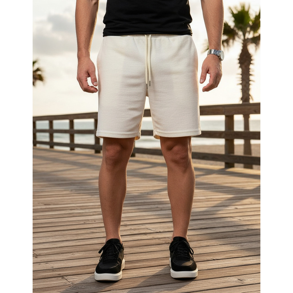 Bermuda Moletom Masculina Premium Texturizada Confort Style
