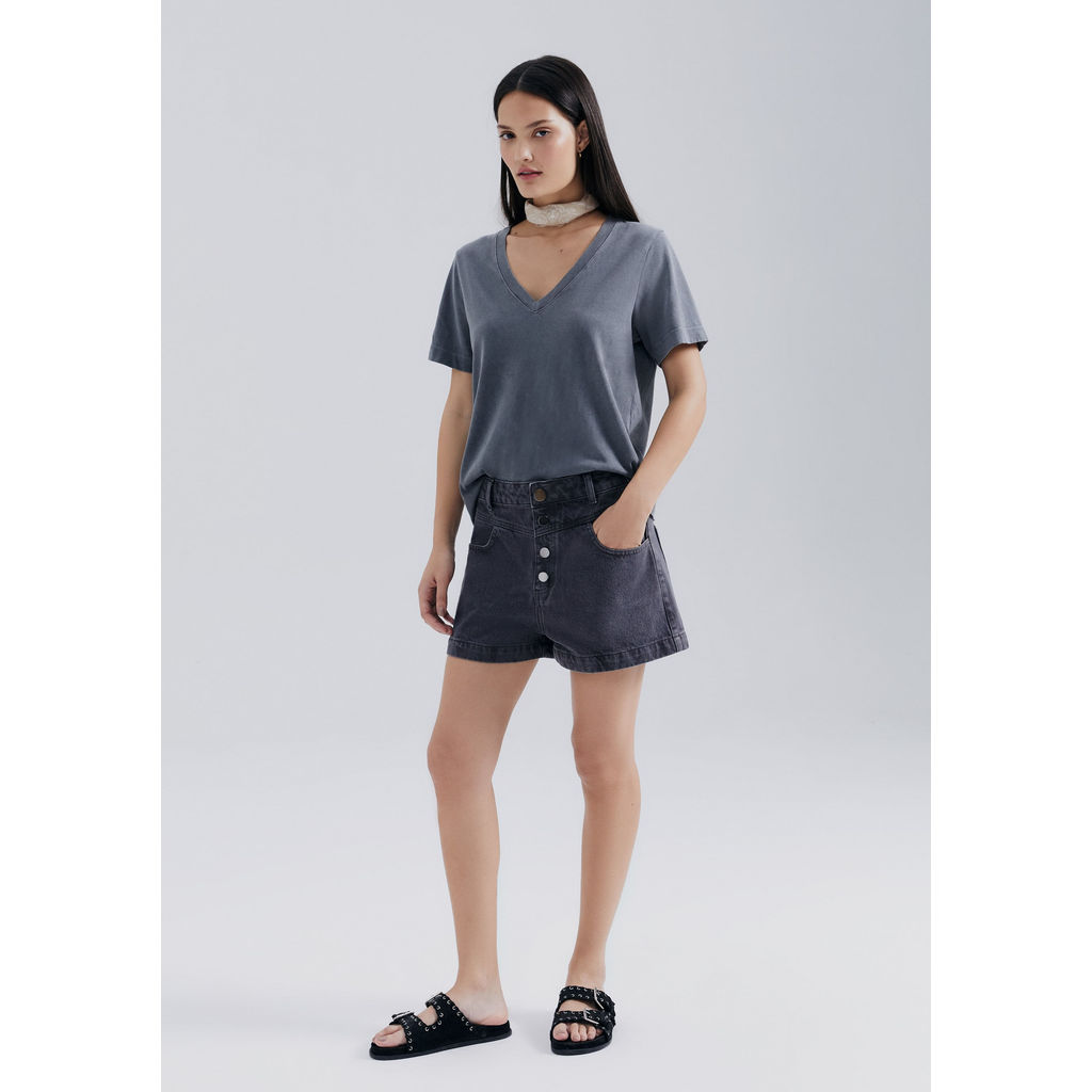 Shorts De Sarja Feminino Estonado