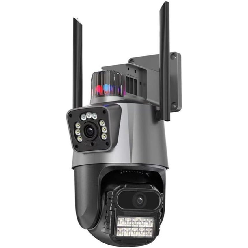 Câmera IP Sem Fio de Segurança Externa Câmera de Visão Noturna Infravermelha WiFi Dupla Lente em Oferta na Shopee