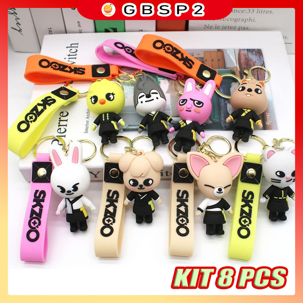 Kit 8 Pcs Chaveiro Skzoo Stray Kids Boneco 3d Pingente Kpop Bolsa Charme Pronta Entrega em Oferta na Shopee