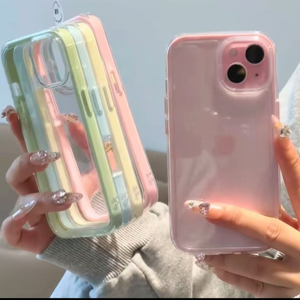 Capa Colorida 2 Em 1 Para IPhone 17 Pro Max 17Air 16 11 13 15 14 12 Xs XR Com Uma De Telefone Tipo Vidro Transparente em Oferta na Shopee