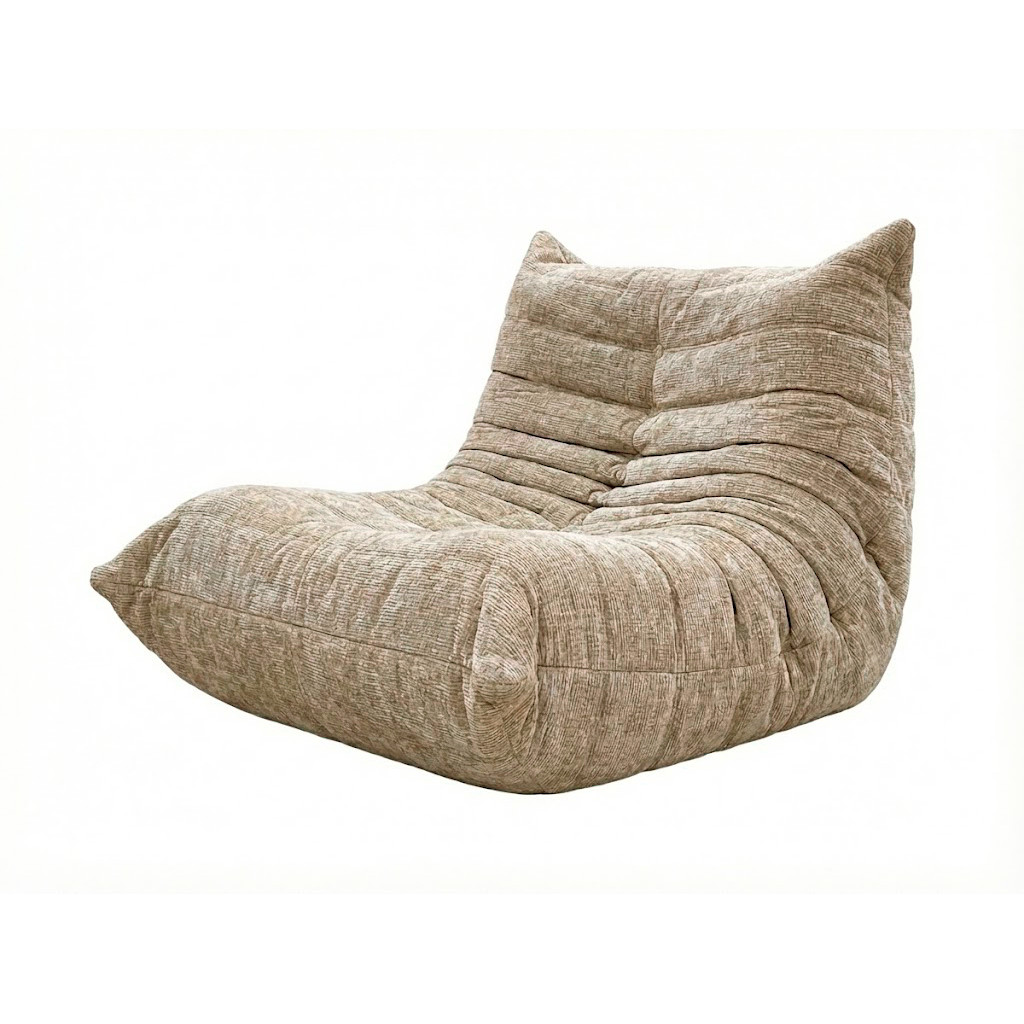 Puff Poltrona Togo Europeu Estilo Poltrona Bouclé Marrom