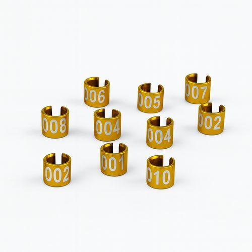 Anilhas Abertas de Marcação - 2.2 mm - Coleiro - Bigodinho - 10 unid. - Dourado