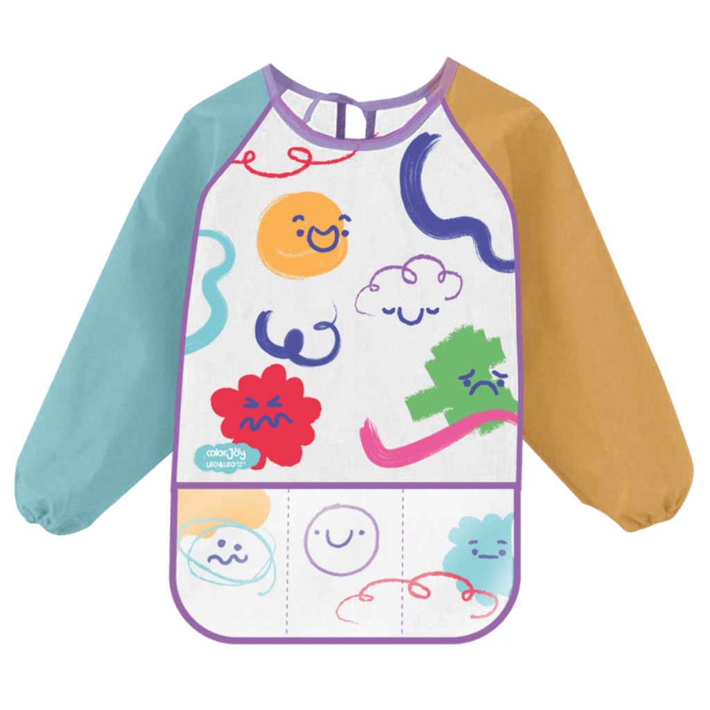 Avental Infantil C/ Bolso e Manga Comprida Color Joy Blister C/ 1 und Leo&Leo Leonora - 10142 em Oferta na Shopee