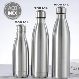 Garrafa de Água 1 Litro a Vácuo Inox Ultra Resistente e Duravél Ideal para LÍquidos (Não é Termica) em Oferta na Shopee