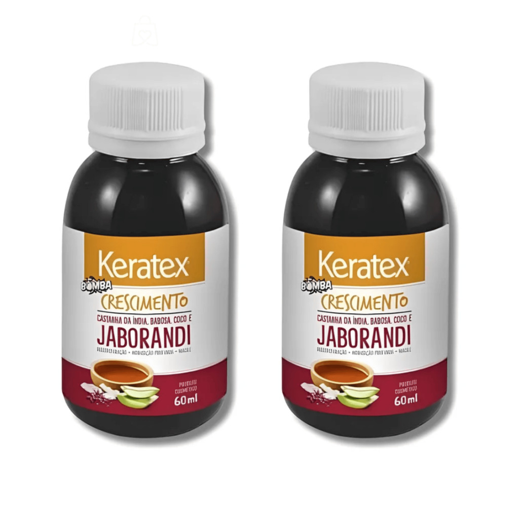 Óleo Capilar Keratex 60ml Bomba Crescim Jaborandi KIT C/02UN