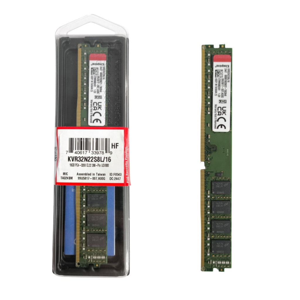 Memória Kingston KVR32N22S8L/16 - Ddr4 16gb 3200Mhz 1,2v cl22