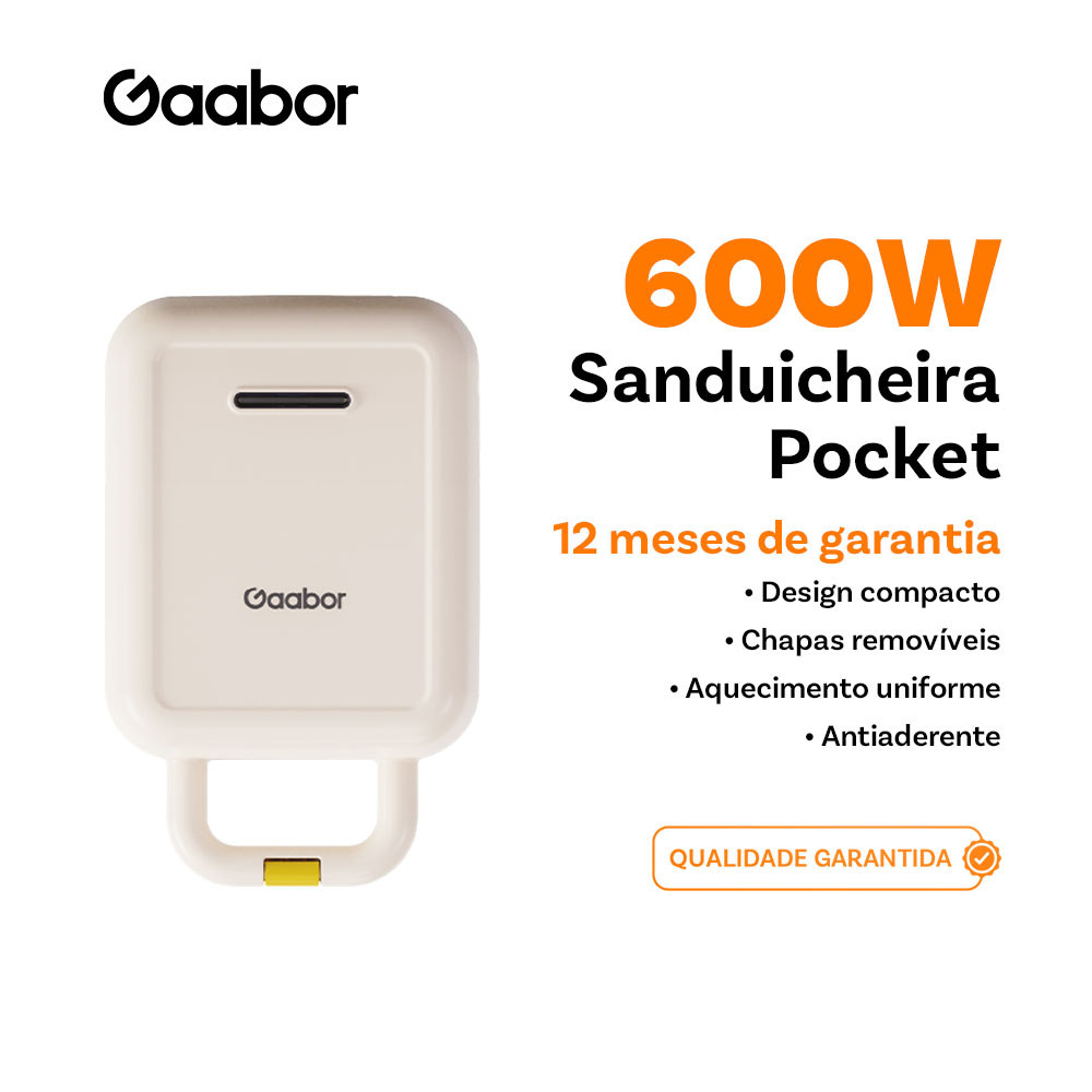 Gaabor Sanduicheira 127V Dupla Face Rapida Preta Compacta Para Cafe da Manha SM60M WH01A em Oferta na Shopee