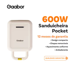 Gaabor Sanduicheira 127V/220V Dupla Face Rapida Preta Compacta Para Cafe da Manha SM60M-WH01A