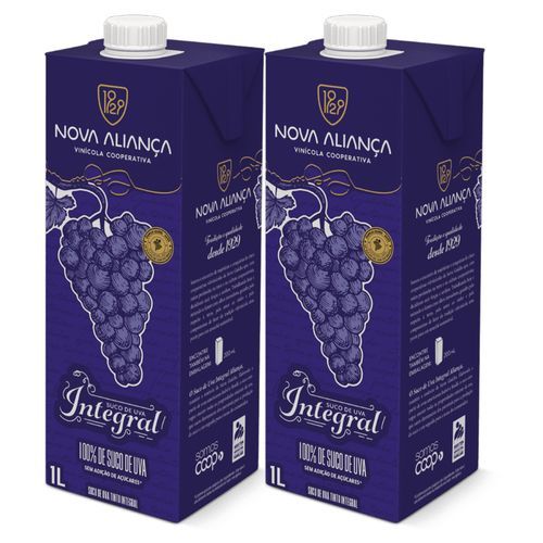 Kit 2 Unidades Suco de Uva Integral Nova Aliança 1L