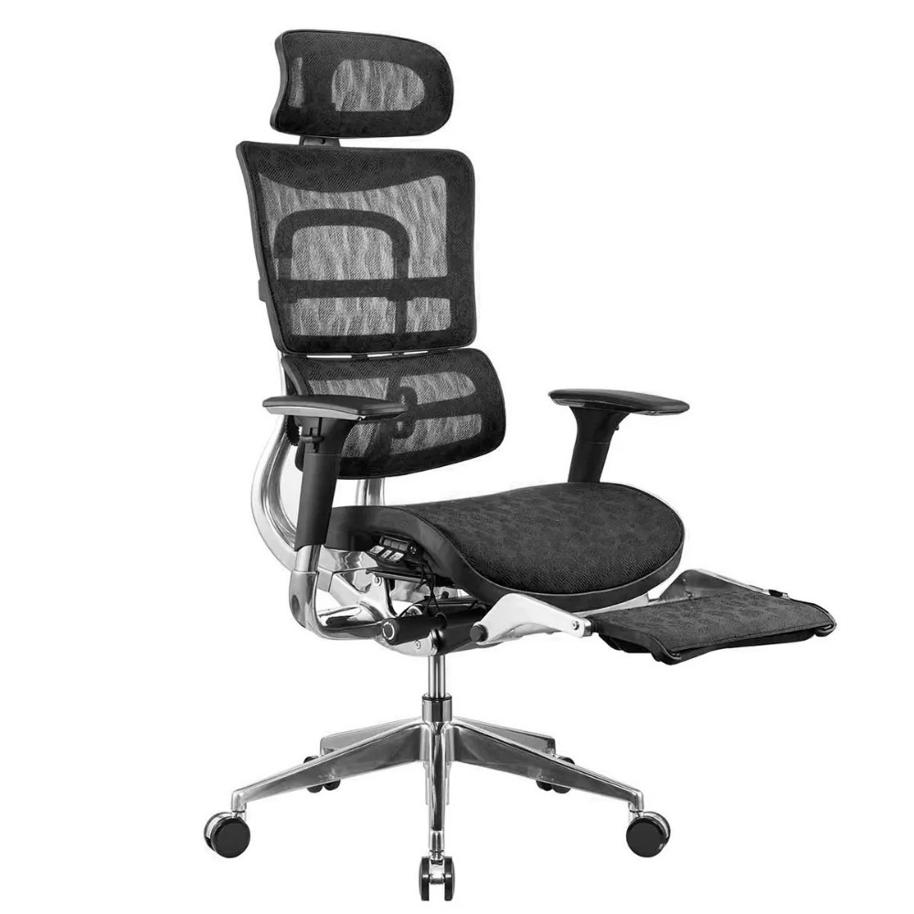 Cadeira de Escritório Ergonômica Executiva SyberFlex com Apoio de Pés Retrátil e Tela Mesh em Oferta na Shopee