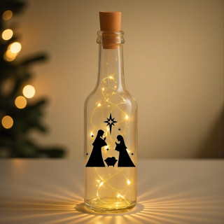 Garrafa de Vidro Long Neck com Rolha LED - Sagrada Família - 1 unidade - Rizzo em Oferta na Shopee