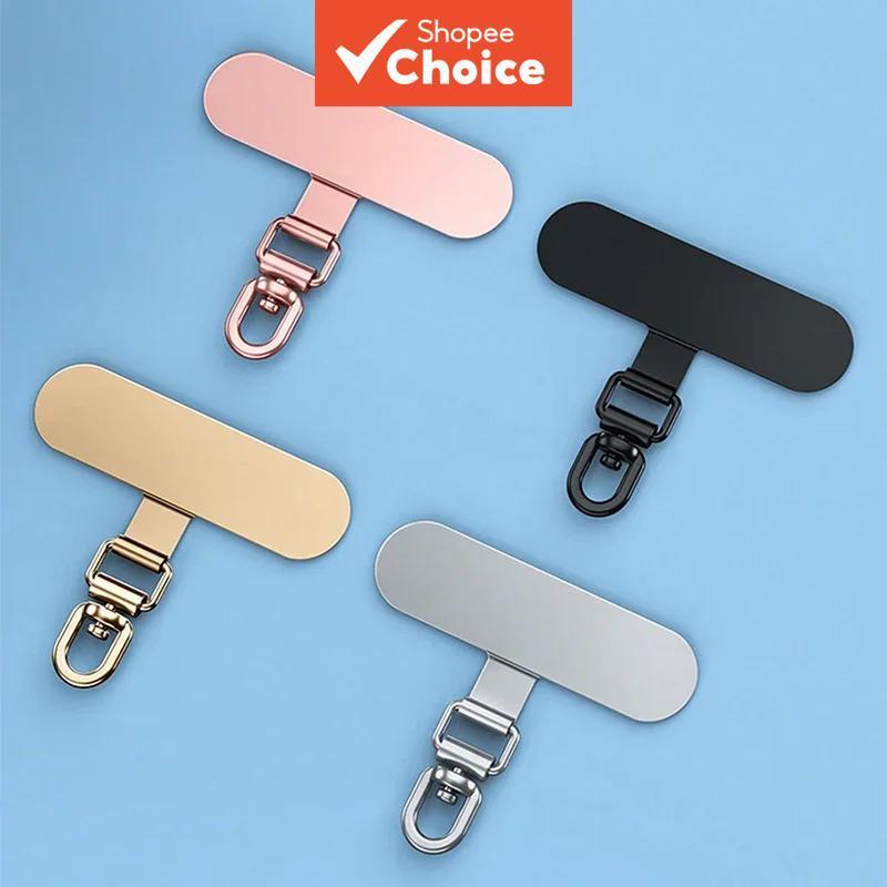 Cordão para pendurar celular em aço inoxidável ultra-fino, conector de adesivo traseiro para capa de celular, pingente