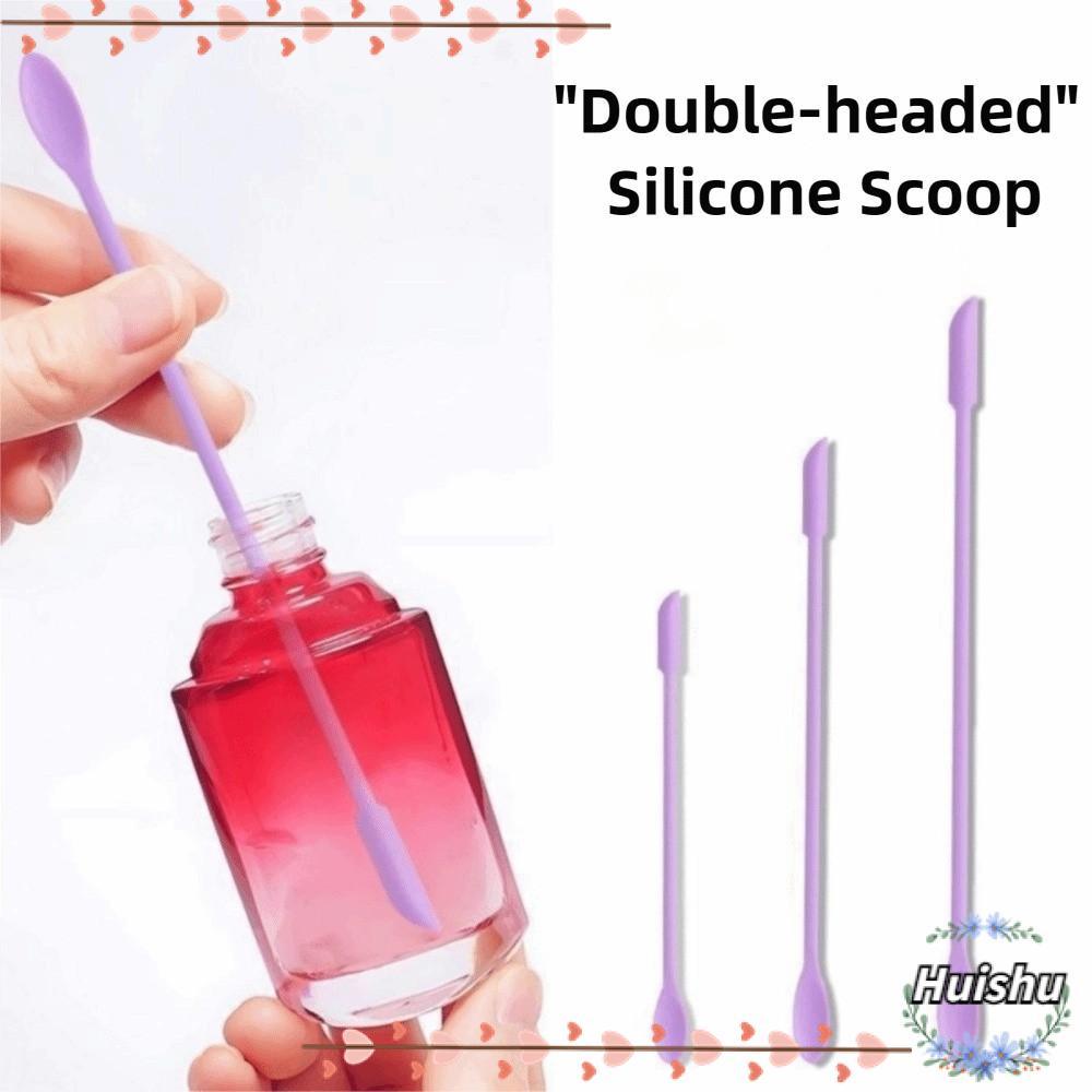 HUISHU 3 Peças De Colher De Escavação Cosmética , Raspador De Silicone Macio De Cabeça Dupla , Mini Escova Facial Alonga em Oferta na Shopee