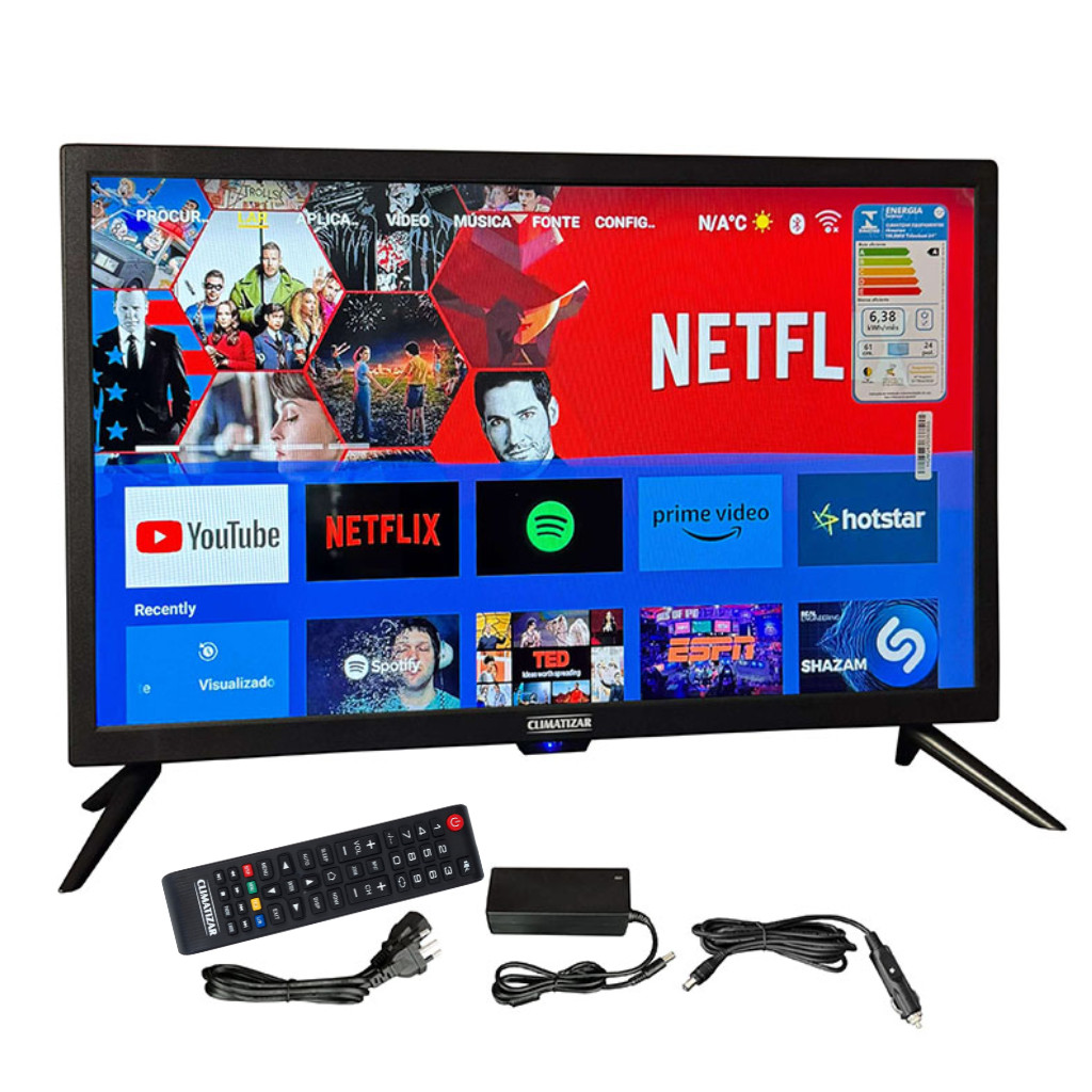 Smart TV Caminhão 19" 12/24v WiFi Android Ônibus Motorhome em Oferta na Shopee