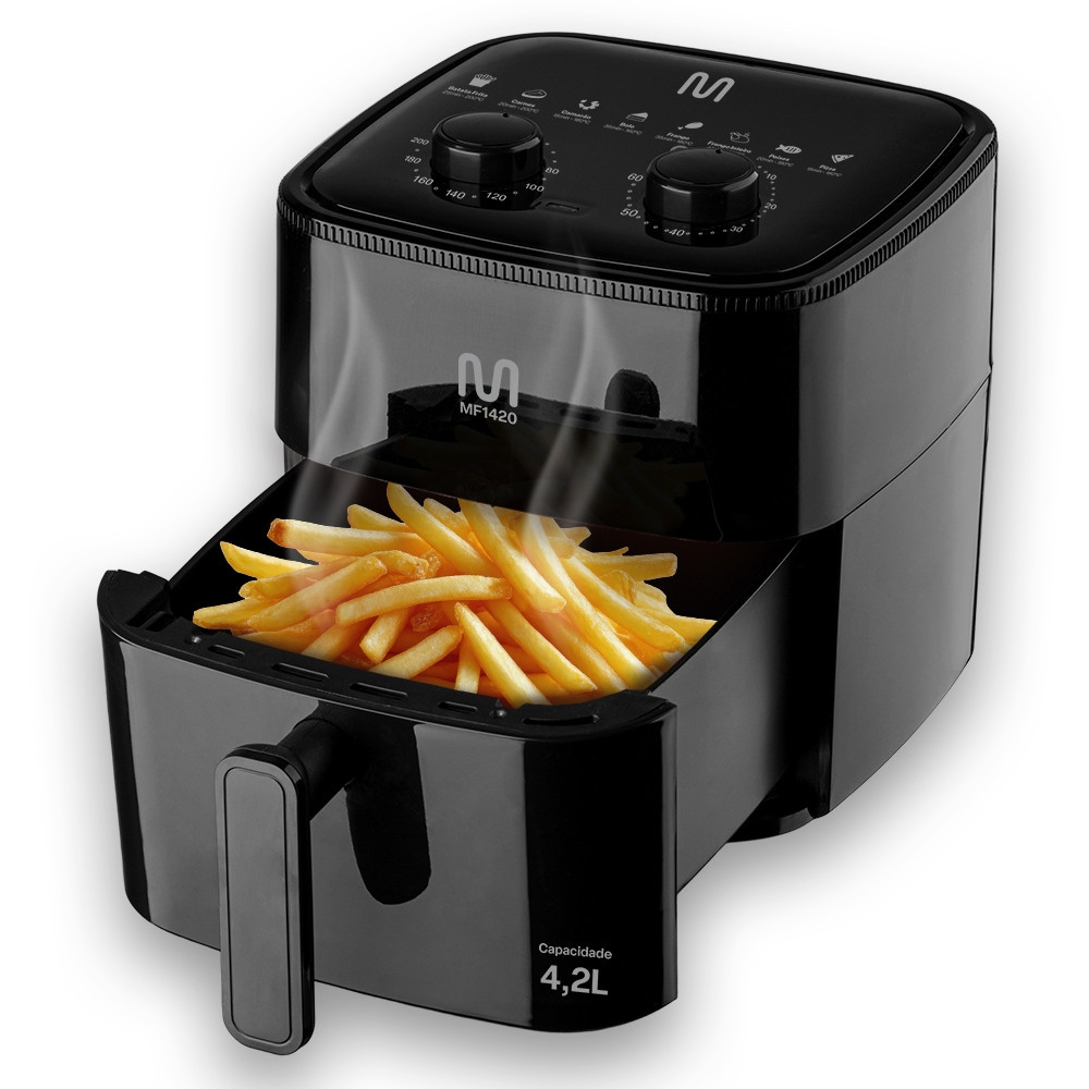 Fritadeira Elétrica Air Fryer 4,2L 1350W MF1420 220v Preta Multi - GO253