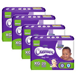 Kit 4 Fralda Cremer Magic Care Tamanho XG Pacote Prática com 20 Fraldas Descartáveis em Oferta na Shopee
